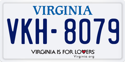 VA license plate VKH8079