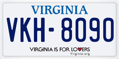 VA license plate VKH8090