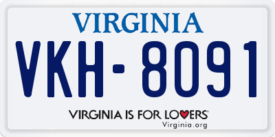 VA license plate VKH8091