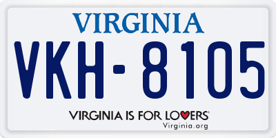 VA license plate VKH8105