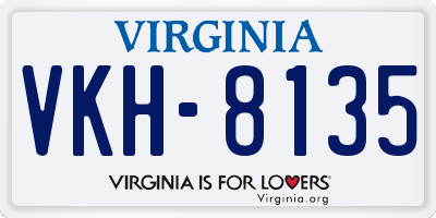 VA license plate VKH8135