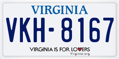 VA license plate VKH8167