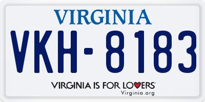 VA license plate VKH8183