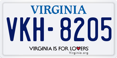VA license plate VKH8205