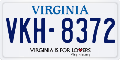 VA license plate VKH8372