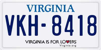 VA license plate VKH8418