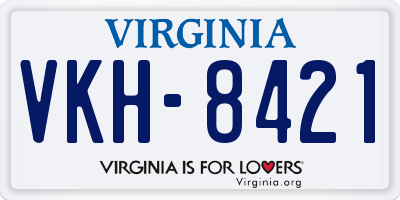 VA license plate VKH8421