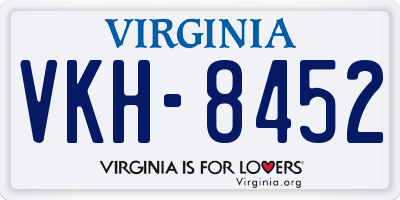 VA license plate VKH8452