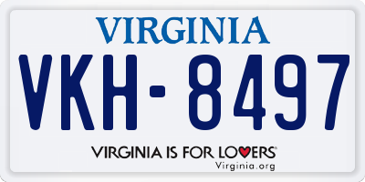 VA license plate VKH8497