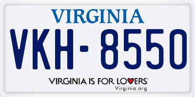 VA license plate VKH8550