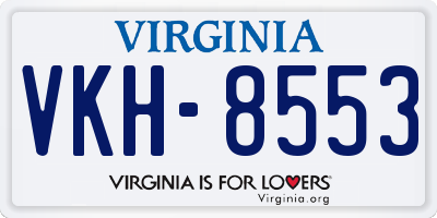 VA license plate VKH8553
