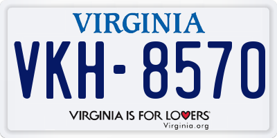 VA license plate VKH8570