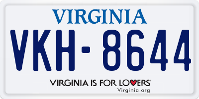 VA license plate VKH8644