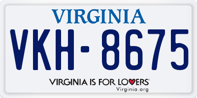 VA license plate VKH8675