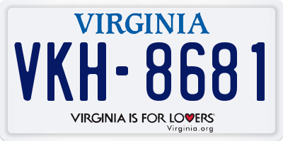 VA license plate VKH8681