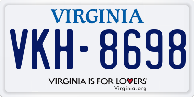 VA license plate VKH8698