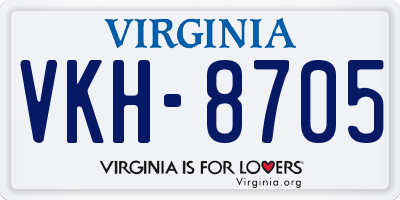 VA license plate VKH8705