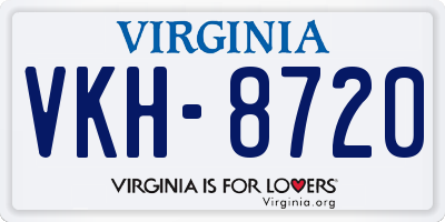 VA license plate VKH8720
