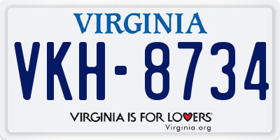 VA license plate VKH8734