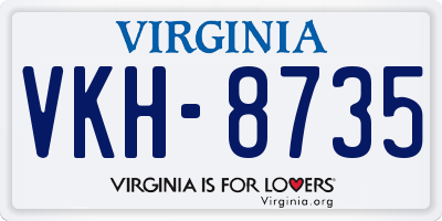 VA license plate VKH8735