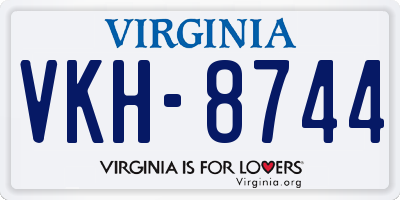 VA license plate VKH8744