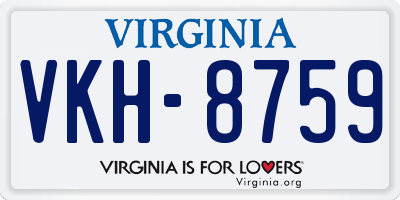 VA license plate VKH8759