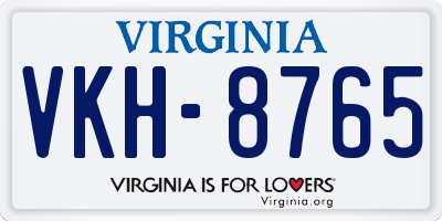 VA license plate VKH8765
