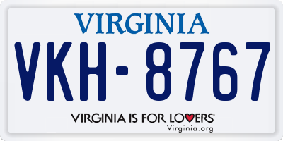 VA license plate VKH8767