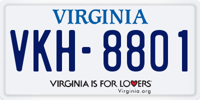 VA license plate VKH8801