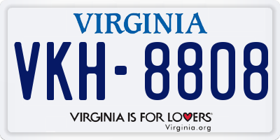 VA license plate VKH8808