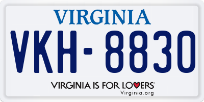 VA license plate VKH8830