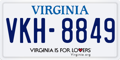 VA license plate VKH8849