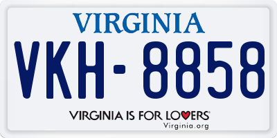 VA license plate VKH8858