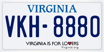 VA license plate VKH8880