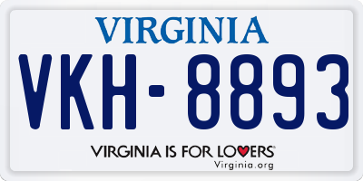 VA license plate VKH8893