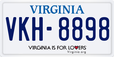 VA license plate VKH8898