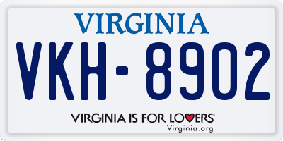 VA license plate VKH8902