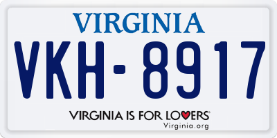VA license plate VKH8917