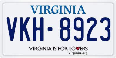 VA license plate VKH8923