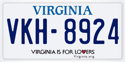 VA license plate VKH8924