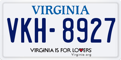 VA license plate VKH8927