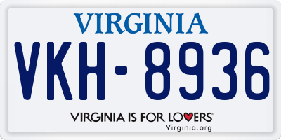 VA license plate VKH8936
