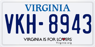 VA license plate VKH8943