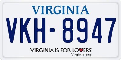VA license plate VKH8947