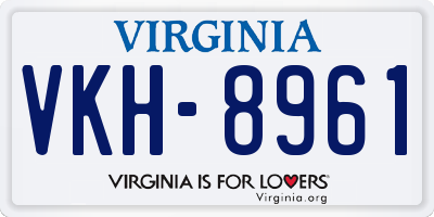 VA license plate VKH8961