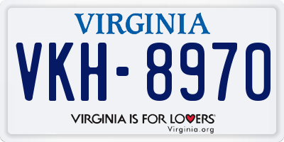 VA license plate VKH8970