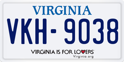 VA license plate VKH9038