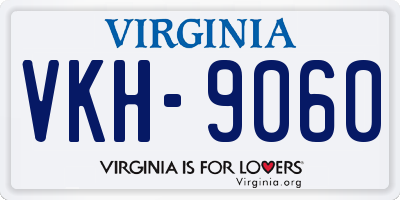 VA license plate VKH9060