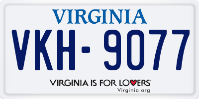 VA license plate VKH9077