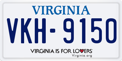 VA license plate VKH9150